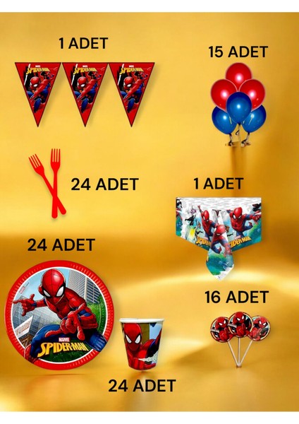 24 Kişilik Spiderman Temalı L Paket - Doğum Günü Parti ve Eğlenceli Etkinlikler fiyatları