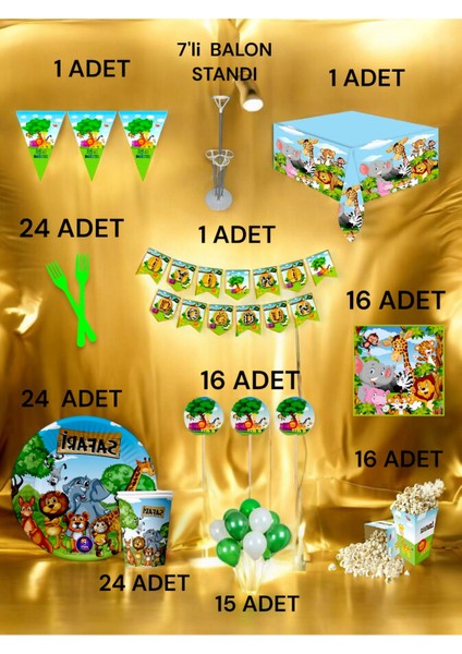 24 Kişilik Safari Temalı 2xl Paket - Doğum Günü Parti ve Eğlenceli Etkinlikler fiyatları