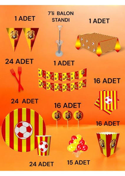 24 Kişilik Kırmızı Sarı Taraftar 2xl Paket - Doğum Günü Parti ve Eğlenceli Etkinlikler fiyatları