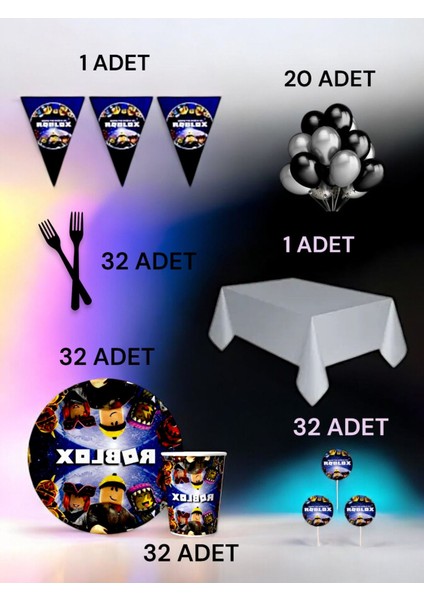 32 Kişilik Roblox Temalı L Paket - Doğum Günü Parti ve Eğlenceli Etkinlikler fiyatları