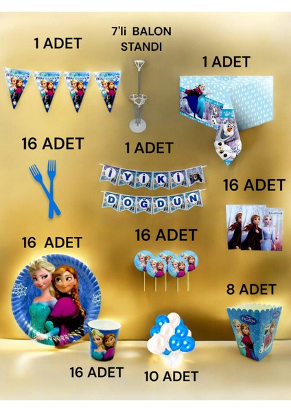 16 Kişilik Frozen Temalı 2xl Paket - Doğum Günü Parti ve Eğlenceli Etkinlikler