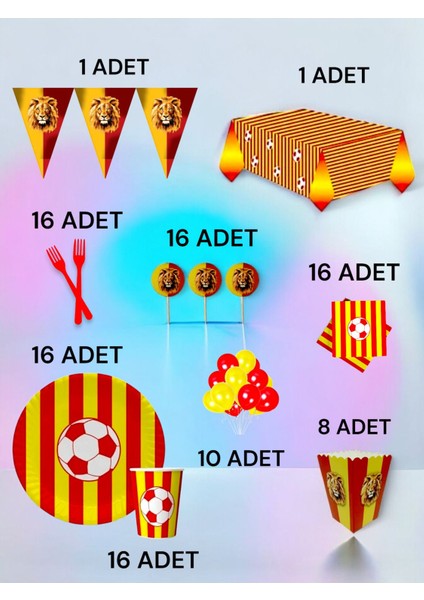 16 Kişilik Kırmızı Sarı Temalı x l Paket - Doğum Günü Parti ve Eğlenceli Etkinlikler fiyatları