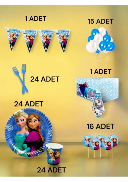 24 Kişilik Frozen Temalı L Paket - Doğum Günü Parti ve Eğlenceli Etkinlikler fiyatları