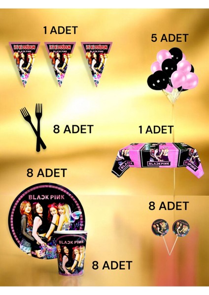 8 Kişilik Blackpink Temalı L Paket - Doğum Günü Parti ve Eğlenceli Etkinlikler fiyatları