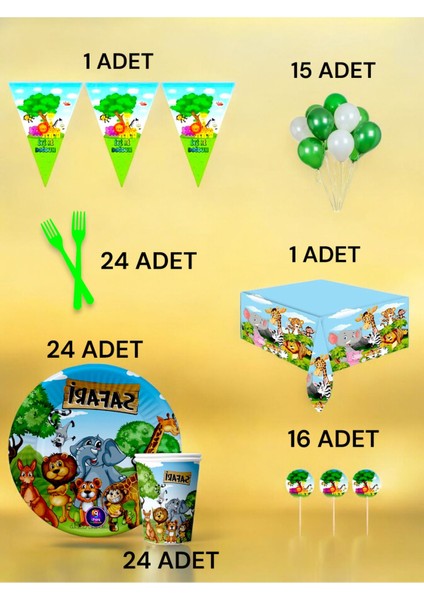 24 Kişilik Safari Temalı L Paket - Doğum Günü Parti ve Eğlenceli Etkinlikler fiyatları