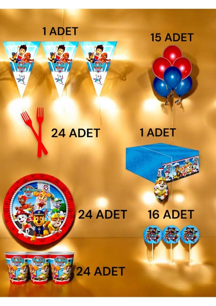 24 Kişilik Paw Patrol Temalı L Paket - Doğum Günü Parti ve Eğlenceli Etkinlikler fiyatları
