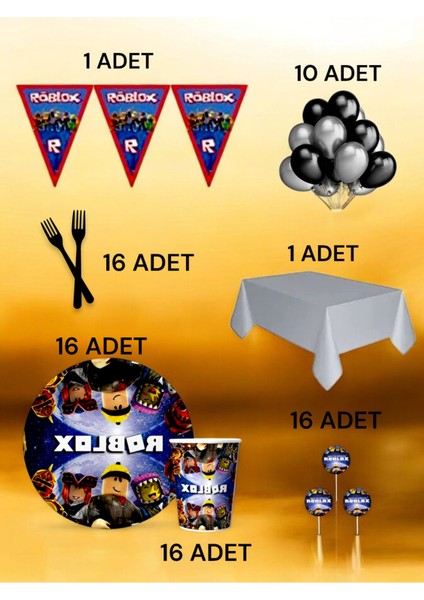 16 Kişilik Roblox Temalı L Paket - Doğum Günü Parti ve Eğlenceli Etkinlikler fiyatları