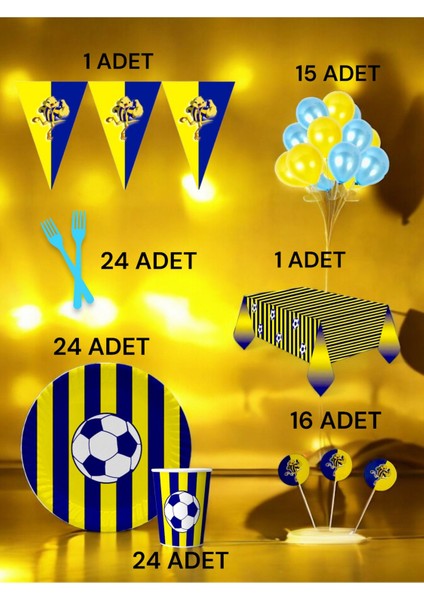 24 Kişilik Lacivert Sarı Temalı L Paket - Doğum Günü Parti ve Eğlenceli Etkinlikler fiyatları