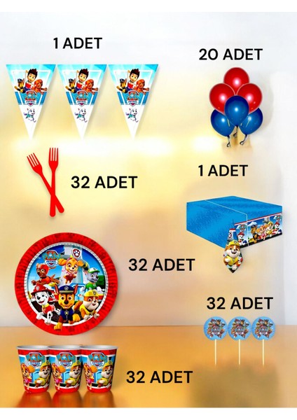 32 Kişilik Paw Patrol Temalı L Paket - Doğum Günü Parti ve Eğlenceli Etkinlikler fiyatları