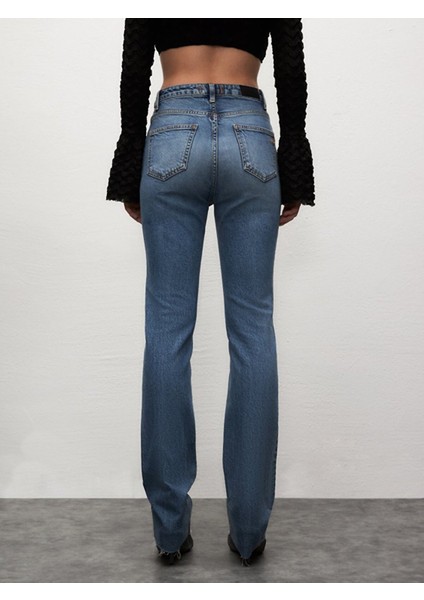 Kadın Betıana X Düz Paça Yüksek Bel Jean Pantolon modelleri