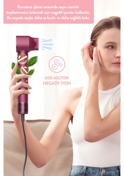 Pro Airwrap Compact Multi-Styler Hava Üfleme 5in1 Saç Şekillendirici Bldc SHD-1729 Royal Gilded Red