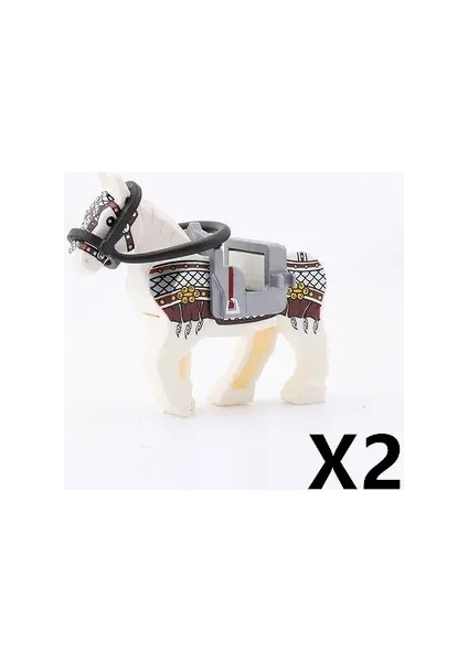 Askeri Savaş At Yapı Taşları Ortaçağ Şövalyeleri Figürler Süvari Mount Hayvan At Aksesuarları Saddles Halat Blokları Oyuncaklar C360 Renk: Bqzm-2pcs (Yurt Dışından)