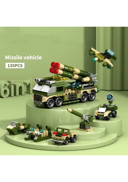 6in1 Mühendislik Araba Helikopter Kamyonu Tank Şehir Yapı Taşları Polis Tuğlaları Yangın Sömürge Tuğla Seti Çocuk Reklamı Için: Kutu Olmadan (Yurt Dışından)