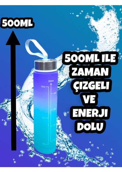 Motivasyonel Su Matarası Mor Suluk 500ML Spor Salonu Su Şişesi fiyatları