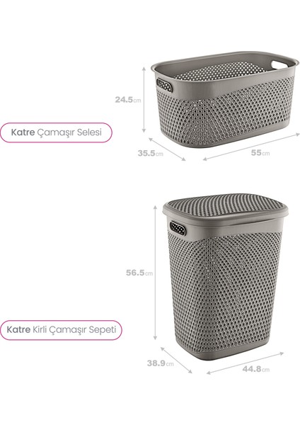 Katre Kirli Çamaşır Sepeti Ve Çamaşır Selesi Set Terra