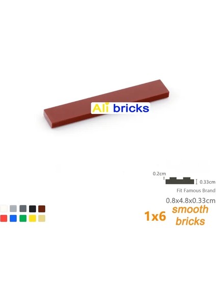 50Pcs Dökme Yapı Taşları Pürüzsüz 1X6 Şekil Tuğlalar 11 Eğitim Yaratıcı Oyuncaklar 6636 le Uyumlu Boyutta 50Pcs Kahverengi (Yurt Dışından)