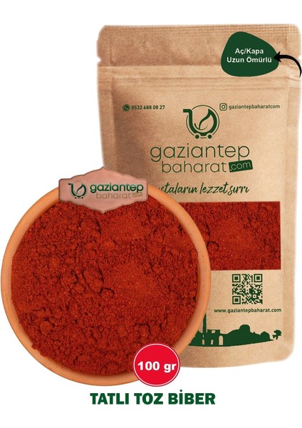 Tatlı Toz Biber 100 gr - Gaziantep Üretimi Doğal ve Taze Baharat fiyatları