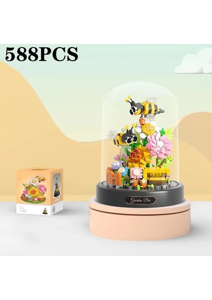Bee Çiçek Bonsai Yapı Taşları Böcek Bitki Saksı Model Tuğlalar Tozlu Çocuk Diy Oyuncak Noel Hediyesi Kutu İle (Yurt Dışından)