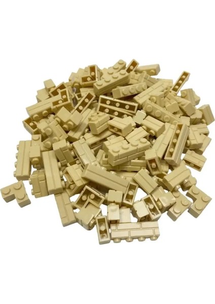 120Pcs Yapı Taşı Simülasyonu Şehir Duvar Tuğlası Yapı Taşı Modeli Bina Aksesuarları Kale Inşaat Çocuk Oyuncakları Bej 120 Pcs (Yurt Dışından)