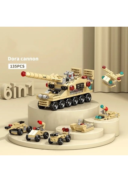 6İn1 Mühendislik Araba Helikopter Kamyonu Tank Şehir Yapı Taşları Polis Tuğlaları Yangın Söğretim Tuğla Seti Için Kutu Olmadan (Yurt Dışından)
