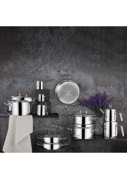 Vento Prestige 20 Parça Cam Kapak İdeal Çelik Çeyiz Seti