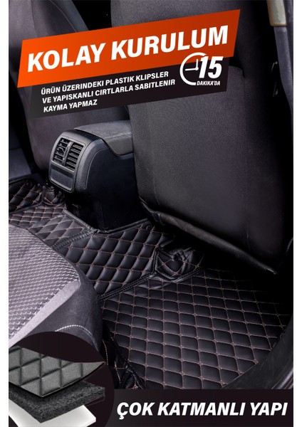 Dacia Duster (2010-2017) Uyumlu Deri 7d Havuzlu Tam Set Oto Paspas .5 fırsatları