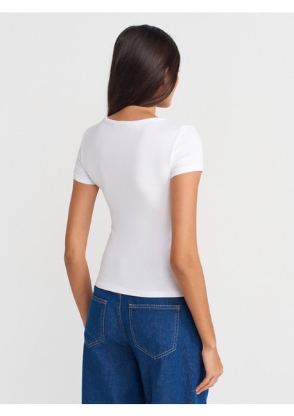 31838 Düğmeli Kısa Kollu Top-Açık Pembe fiyatları