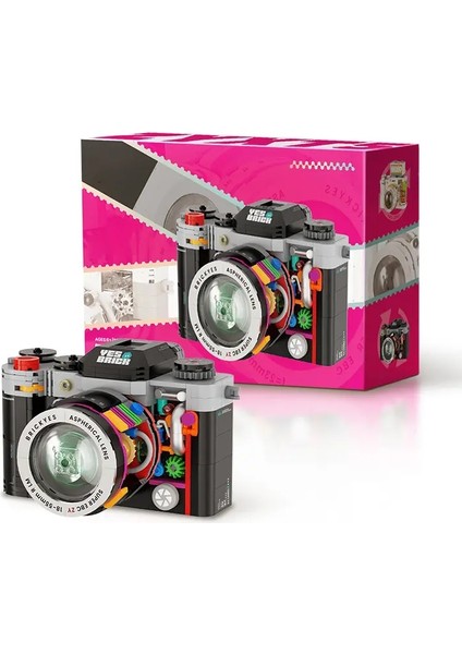Retro Kamera Yapı Kitleri Mikro Yapı Taşları Yetişkin Çocuklar Için Model Doğum Günü Hediyeleri Çocuk Koleksiyon Oyuncakları Fikir Tuğlaları Setler Renk: 556 Pcs Kutu (Yurt Dışından)