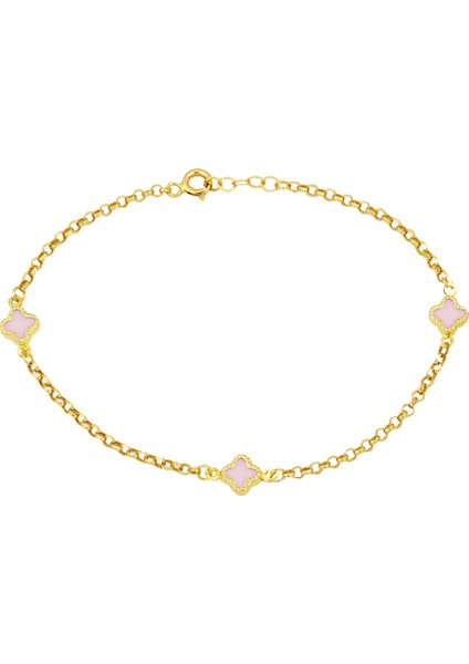 Pembe Renkli Van Cleef Altın Bileklik