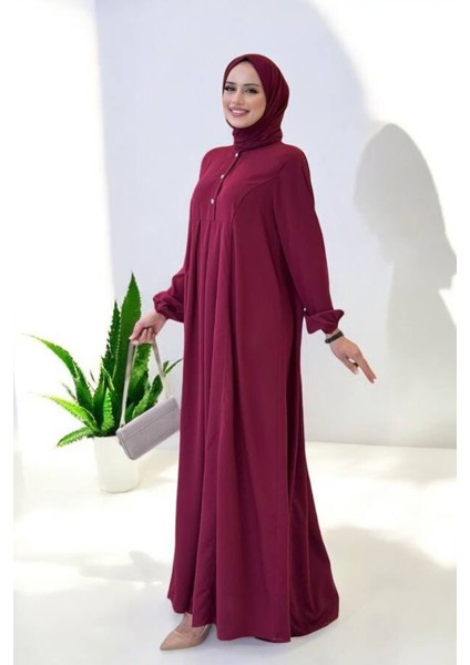 Düğme Detaylı Elbise 6028 Bordo fiyatları