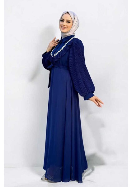 Pilise Kol Detaylı Elbise 3949 Lacivert modelleri