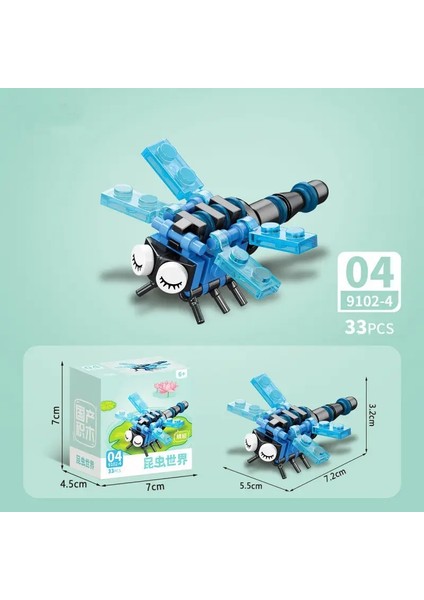 Şehir Çiftliği Sebze Bahçesi Sevimli Hayvanlar Böcek Dragonfly Örümcek Örümcek Mantis Bal Arısı Dinozor Yapı Tuğlaları Tuğlalar Çocuk Oyuncak Çarşamba: Çikolata (Yurt Dışından)
