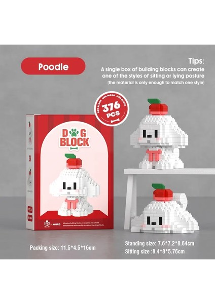 Mikro Parçacık Köpek Serisi Bulmaca Yapı Taşları Oyuncaklar Pet Tuğla Blokları Serisi Çocuk Oyuncak Model Çocuk Doğum Günü Hediyeleri Ev Dekoru Renk: 376PCS (Yurt Dışından)