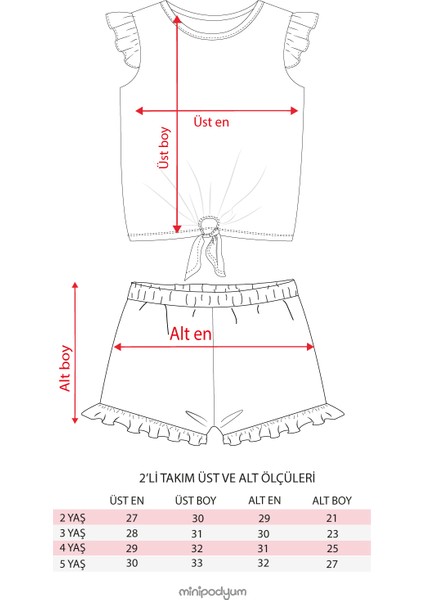 Kız Çocuk Önden Bağlamalı T-Shirt Şortlu Örme Müslin Yazlık Ikili Takım indirimleri