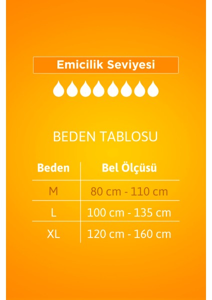 Slip Maxi Bel Bantlı Hasta Bezi, Orta Boy (M), 8 Damla, 24'Lü 3 Paket 72 Adet