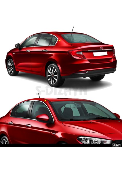 Fiat Egea Sd Krom Cam Üst Çıtası 4 Prç. 2015 Üzeri (Mat Krom) A+ Kalite