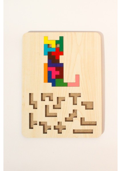 Ahşap Eğitici Puzzle | 3’ü 1 Arada Şekiller, Renkler ve Hayvanlar Yapboz | Montessori 3+ Yaş Oyuncak