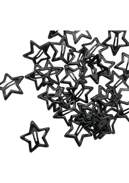 Yeni Dark Y2K Siyah Yıldız Bobby Pin Serin Cazibe Metal Bb Saç Klipsi Kadın Pentagram Harajuku Baş Aksesuarlar Siyah/boyut 20PCS (Yurt Dışından)