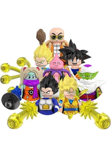 Moc Japon Anime Çizgi Film Yapı Taşları Mini Aksiyon Figürü Uyumlu Aksesuarlar Model Oyuncaklar Tuğla Çocukların Ejderha Topu 07 (Yurt Dışından)