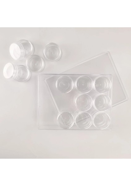 Şeffaf Akrilik Dikdörtgen 12 Şişeli Palet Boya Saklama Büyük 12X16CM fiyatları