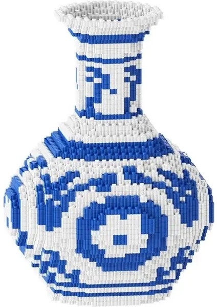 28CM Yaratıcı Diy Çin Tarzı Mavi ve Beyaz Porselen Vazo Bulmaca Yapısı Back Eğitim Çocuk Oyuncakları Çocuklar Için Tuğla Hediye Color: Beyaz (Yurt Dışından)