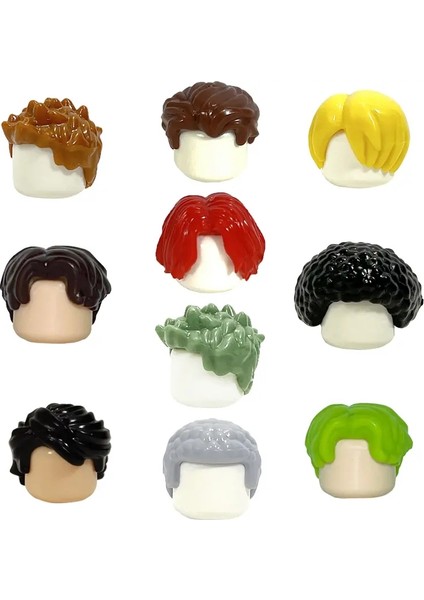 Kt Min Yapı Taşları Kızın Kıvırcık Saç Aksesuarları Moc Tuğlalar Setler Figürler Saç Çocuk Oyuncak Çarşamba: Set I 10 Pcs (Yurt Dışından)