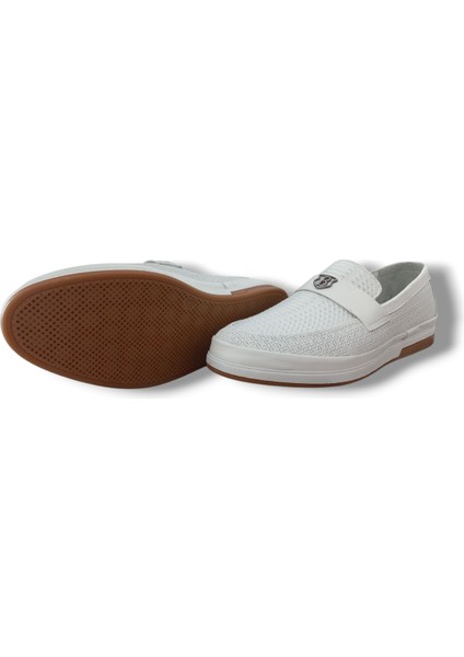 GE0165 Deri Lazerli B Armalı Yazlık Termoaktif Taban Erkek Loafer Ayakkabı fiyatları