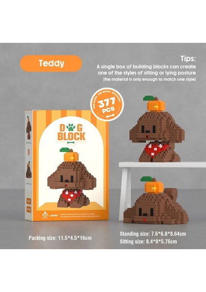 Mikro Parçacık Köpek Serisi Bulmaca Yapı Taşları Oyuncaklar Pet Tuğla Blokları Serisi Çocuk Oyuncak Model Çocuk Doğum Günü Hediyeleri Ev Dekoru Renk: 377PCS (Yurt Dışından)