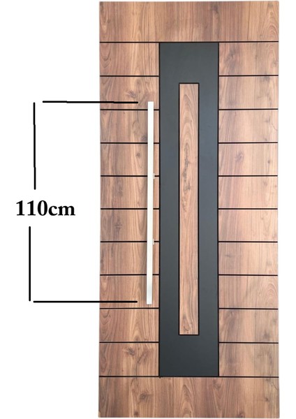 Çelik Kapı Çekme Kolu Tutma Kolu Kare Model Renk Saten (Gümüş Gri) 110CM