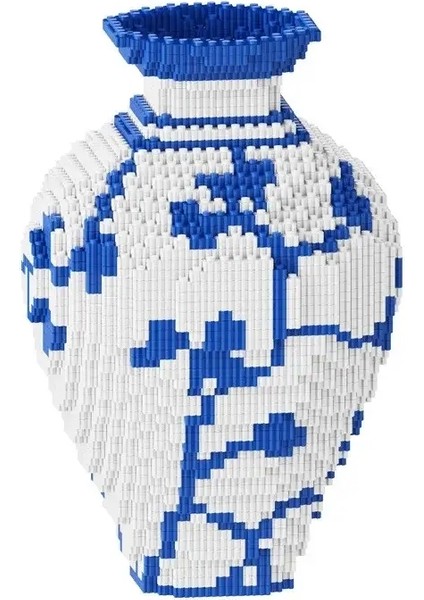 28CM Yaratıcı Diy Çin Tarzı Mavi ve Beyaz Porselen Vazo Bulmaca Yapısı Back Eğitim Çocuk Oyuncakları Çocuklar Için Tuğla Hediye Color: Beyaz (Yurt Dışından)