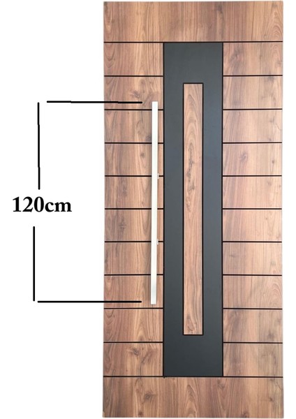 Çelik Kapı Çekme Kolu Tutma Kolu Kare Model Renk Saten (Gümüş Gri) 120CM