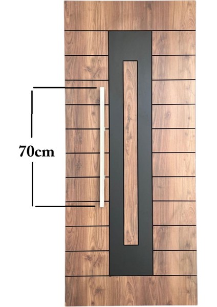 Çelik Kapı Çekme Kolu Tutma Kolu Kare Model Renk Saten (Gümüş Gri) 70CM