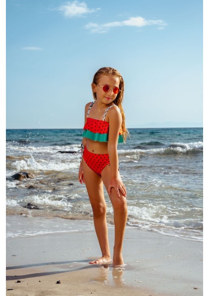 Kız Çocuk Karpuz Desenli Bikini Takımı fiyatları