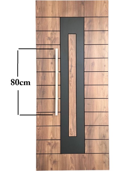 Çelik Kapı Çekme Kolu Tutma Kolu Kare Model Renk Saten (Gümüş Gri) 80CM